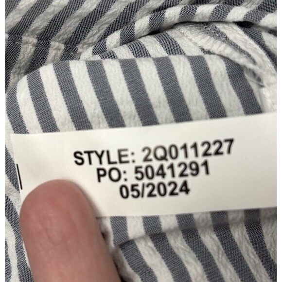 Vineyard Vines Women L Harbor Flutter Seersucker Tunic Dress Gray Striped Cinch - Picture 6 of 10